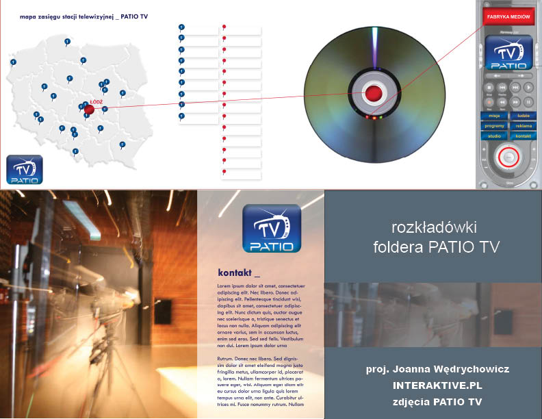 folder reklamowy PATIO TV - koncepcja i grafika Joanna Kinga Wędrychowicz